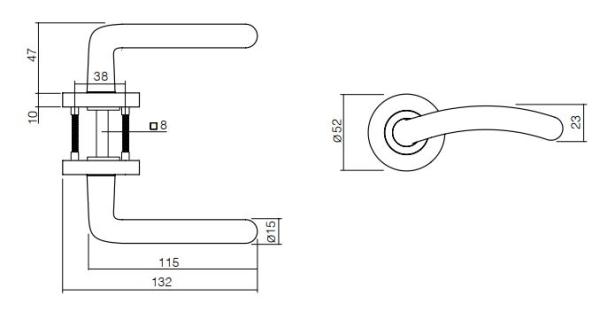 ProGriff TD-Gala auf Rosette–Chrom/Nickel matt